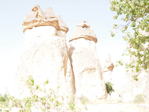 e-5 白とび　オリンパス　カッパドキアのキノコ岩の画像